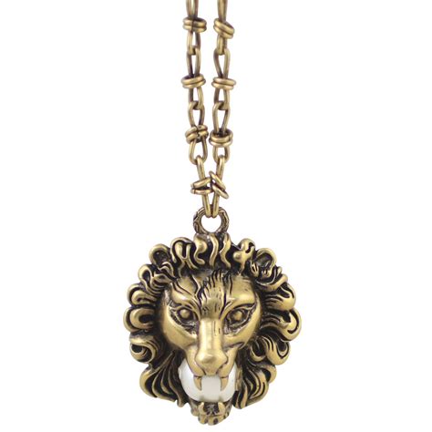 gucci lion necklace replica|gucci necklace wolf.